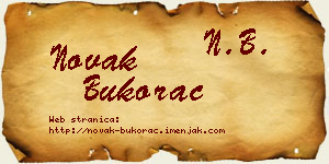 Novak Bukorac vizit kartica
